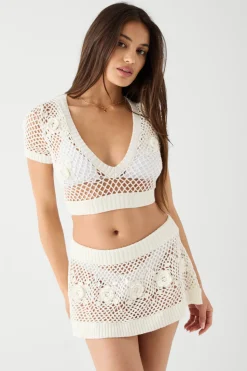 Adaline Crochet Cropped Shirt