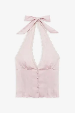 Angeline Satin Halter Top