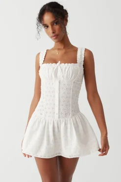 Christa Eyelet Mini Dress