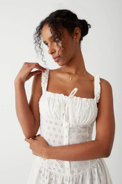 Christa Eyelet Mini Dress