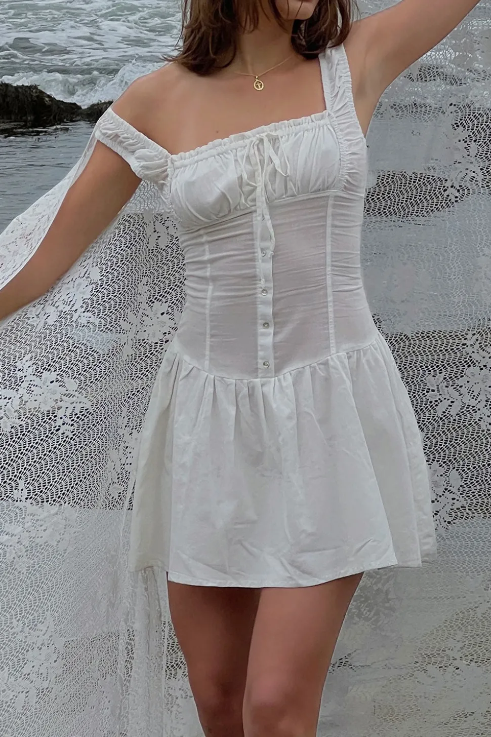 Christa Ruffle Mini Dress