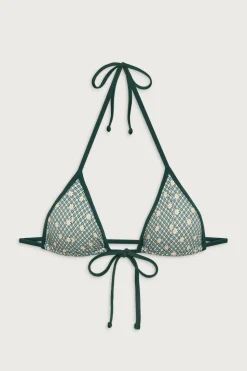 Coastal Halter Gingham Bikini Top