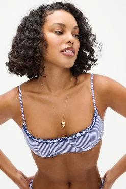 Cola Striped Underwire Bikini Top
