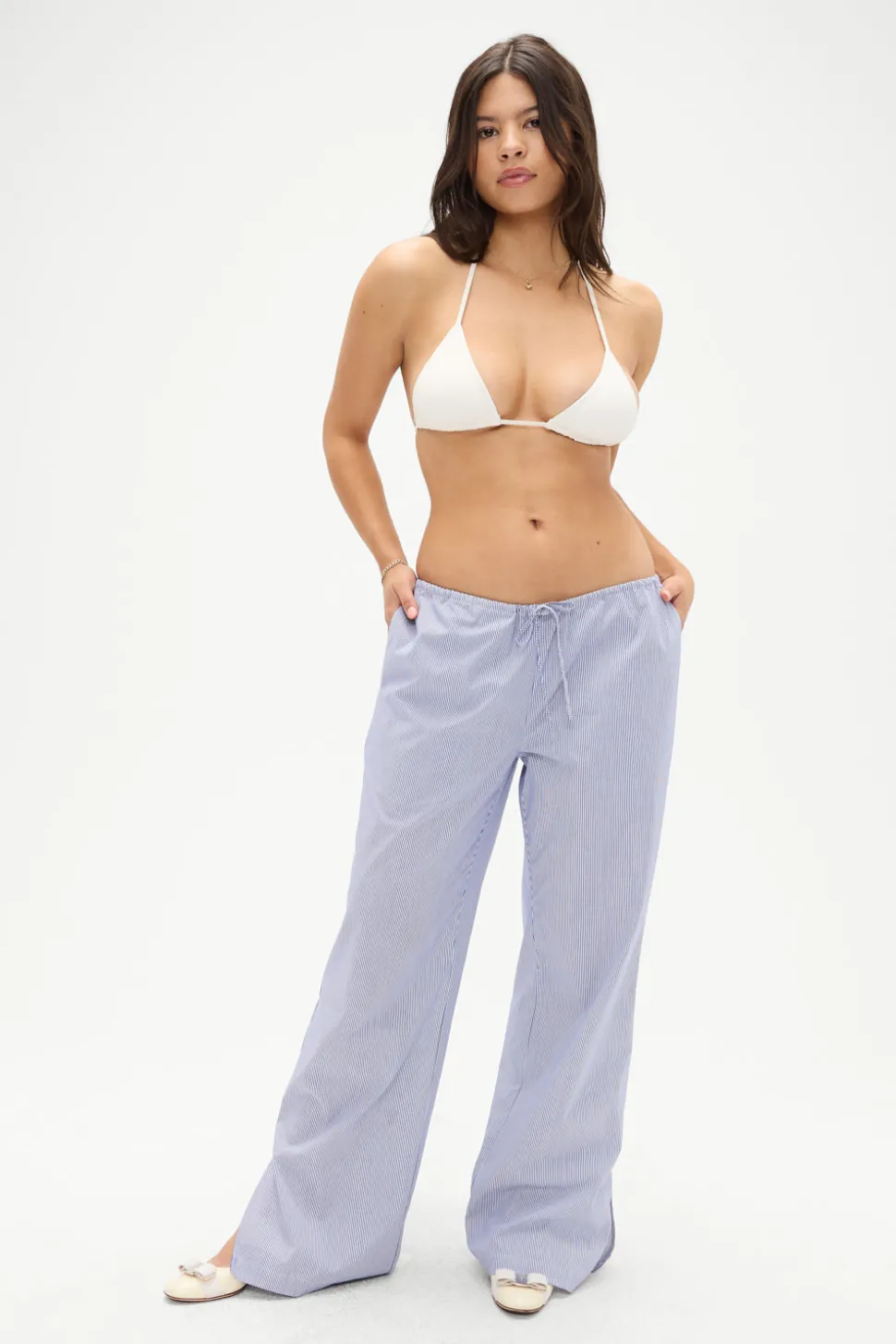 Daisy Striped Low Rise Pant