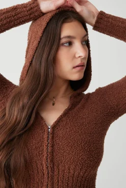 Harlowe Fuzzy Zip Up Hoodie