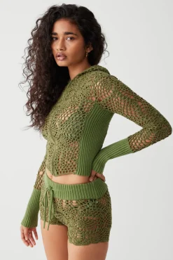 Lyla Crochet Zip Up Hoodie