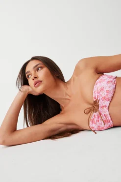 Meredith Floral Bandeau Bikini Top