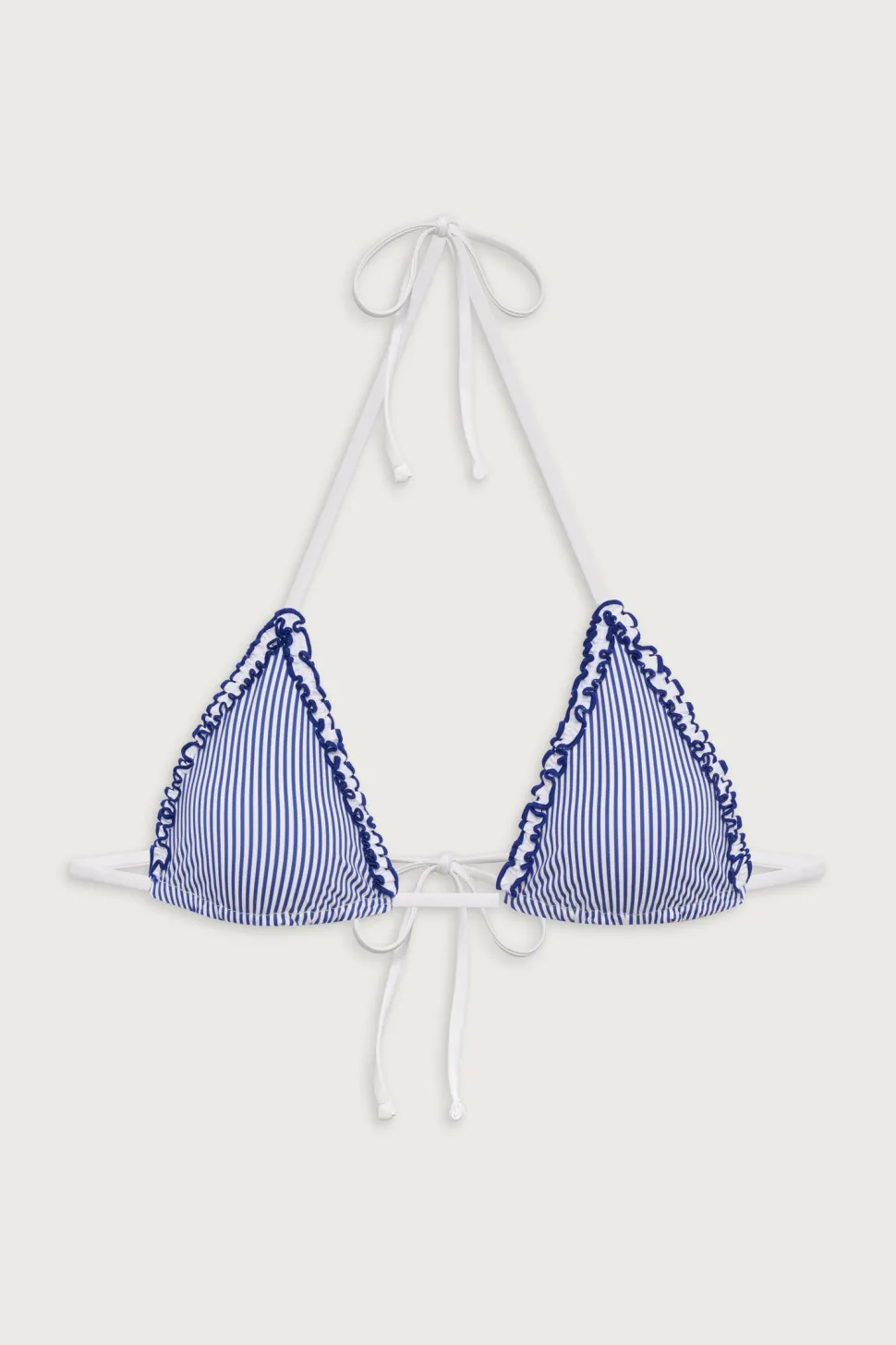 Nick Striped Triangle Bikini Top