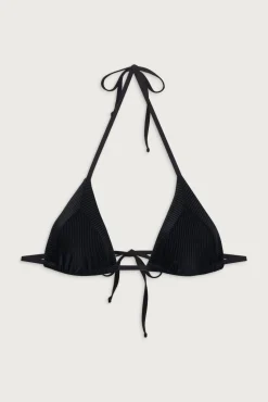 Sky Ribbed Triangle Bikini Top