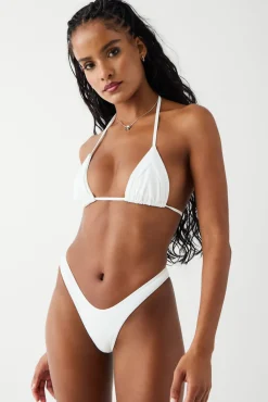 Sky Triangle Ribbed Bikini Top