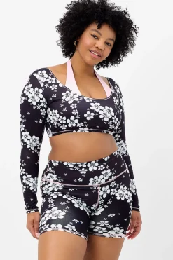 Speedy Long Sleeve Floral Crop Top