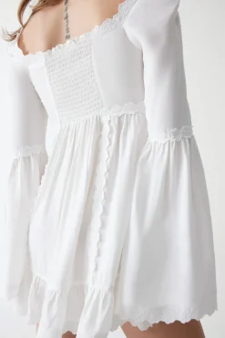 Sunflower Floral Embroidered Mini Dress