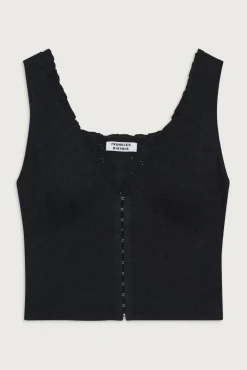 Tea Eyelet Ruffle Tank