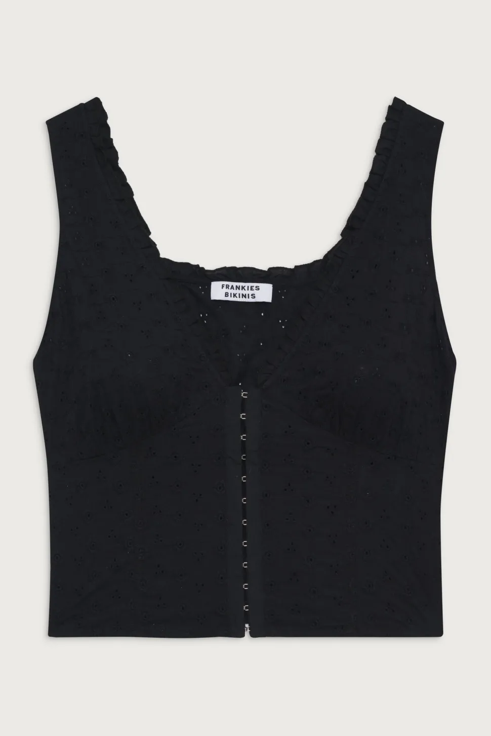 Tea Eyelet Ruffle Tank