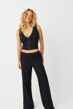 Tea Eyelet Ruffle Tank