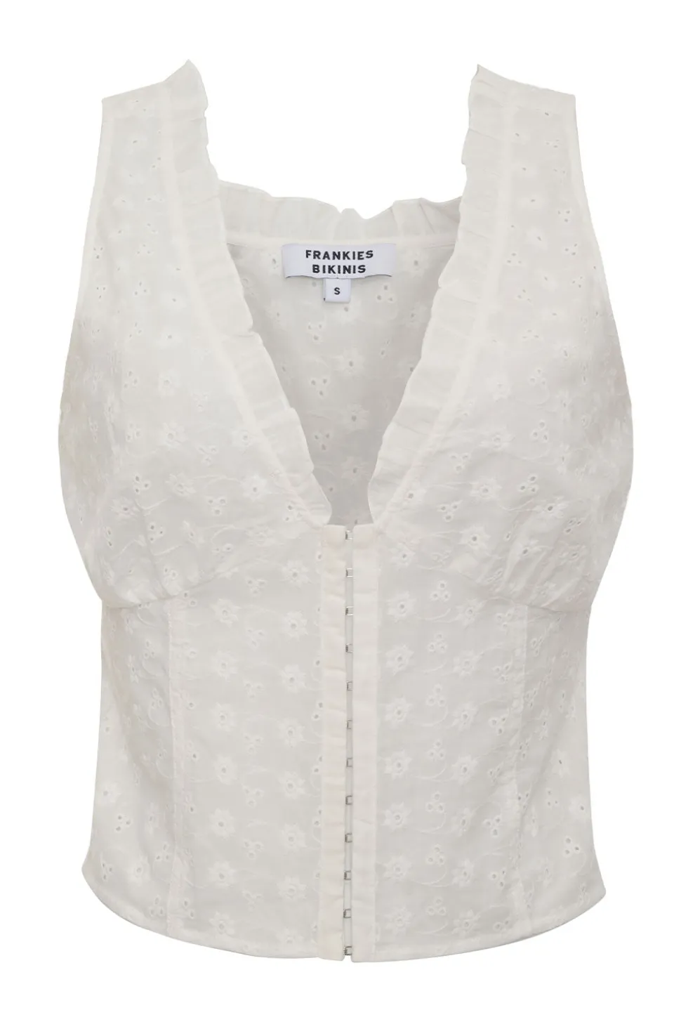 Tea Eyelet Ruffle Tank
