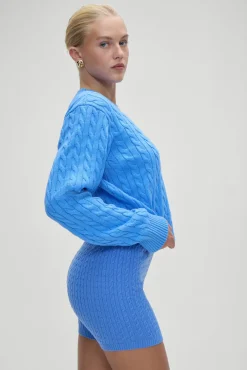 Varsity Cable Knit Sweater