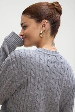 Varsity Cable Knit Sweater